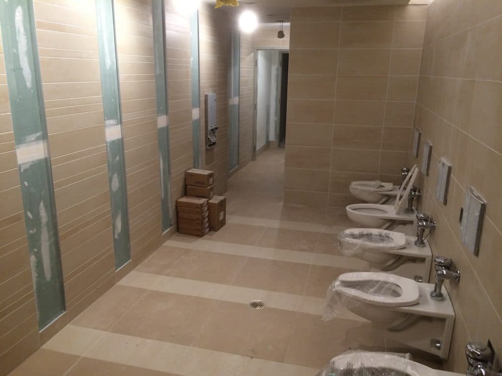 commerical washroom tile installer