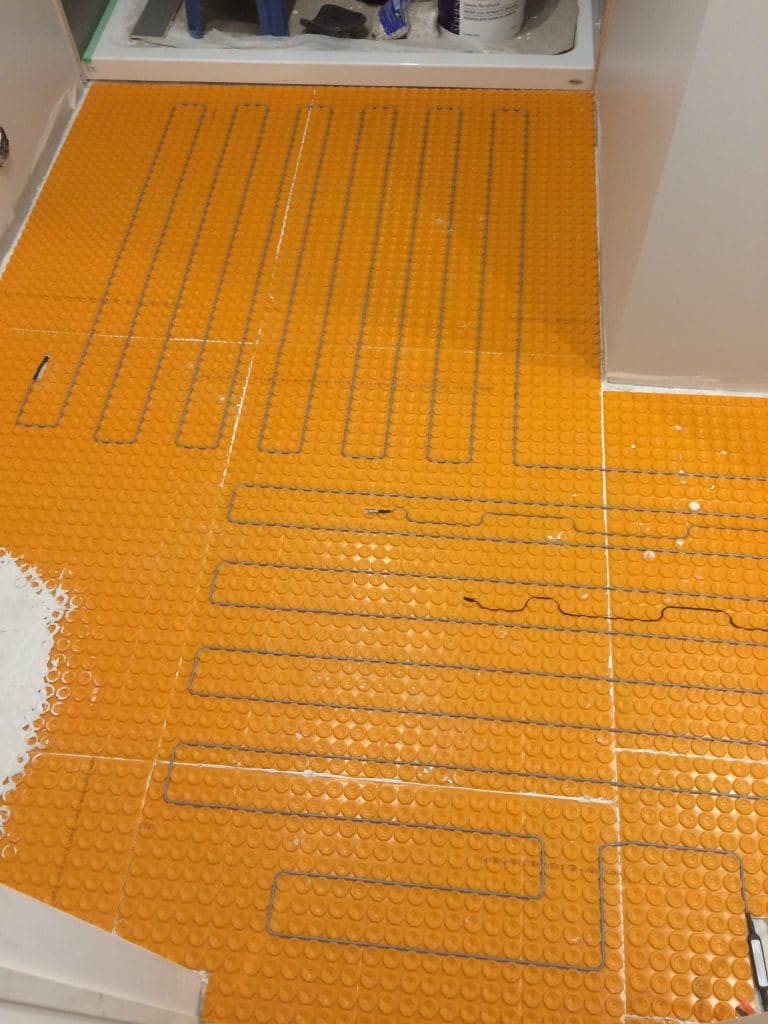 heated tile floor installation